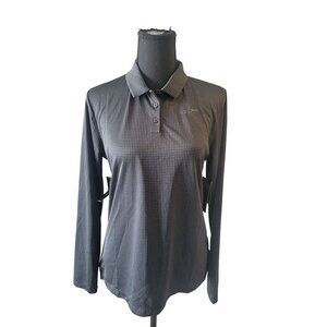 NWT Nike Golf Dri- Fit Black Collared Long Sleeve Jersey Womens Top Size M